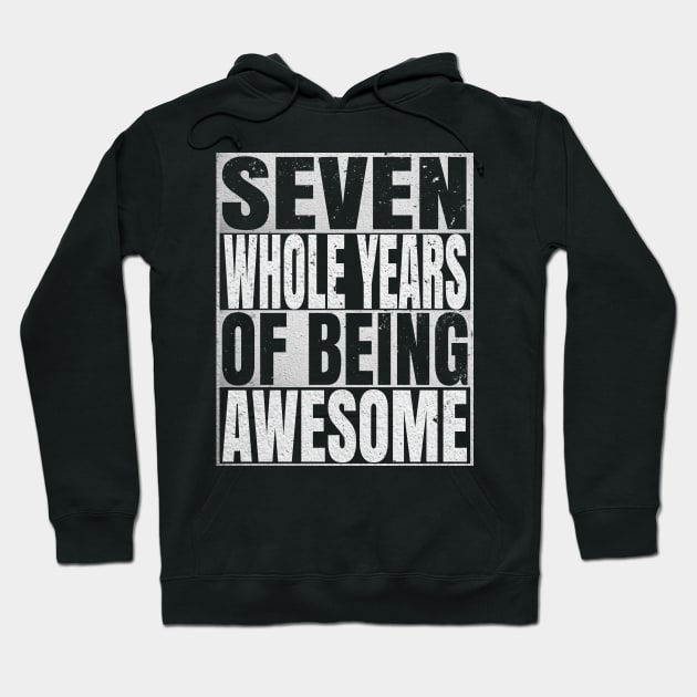 7 Years Old 7th B-Day Vintage Retro Gifts Hoodie by Grabitees